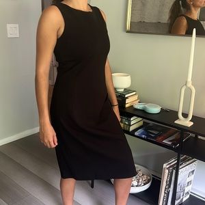 Eileen Fisher Black Ponte Dress - V back detail SIZE XS